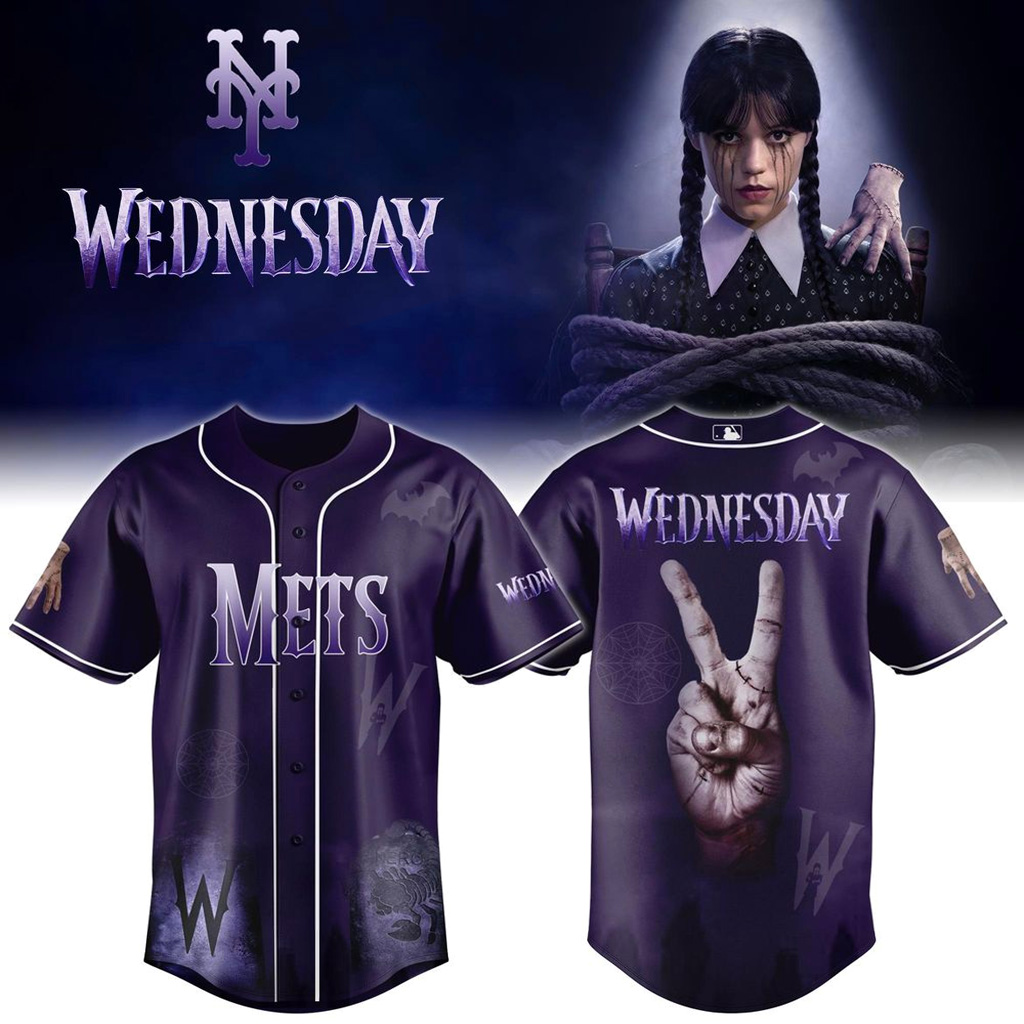 New York Mets X Wednesday Season 2 Jersey New York Mets Merch Gifts For Sister