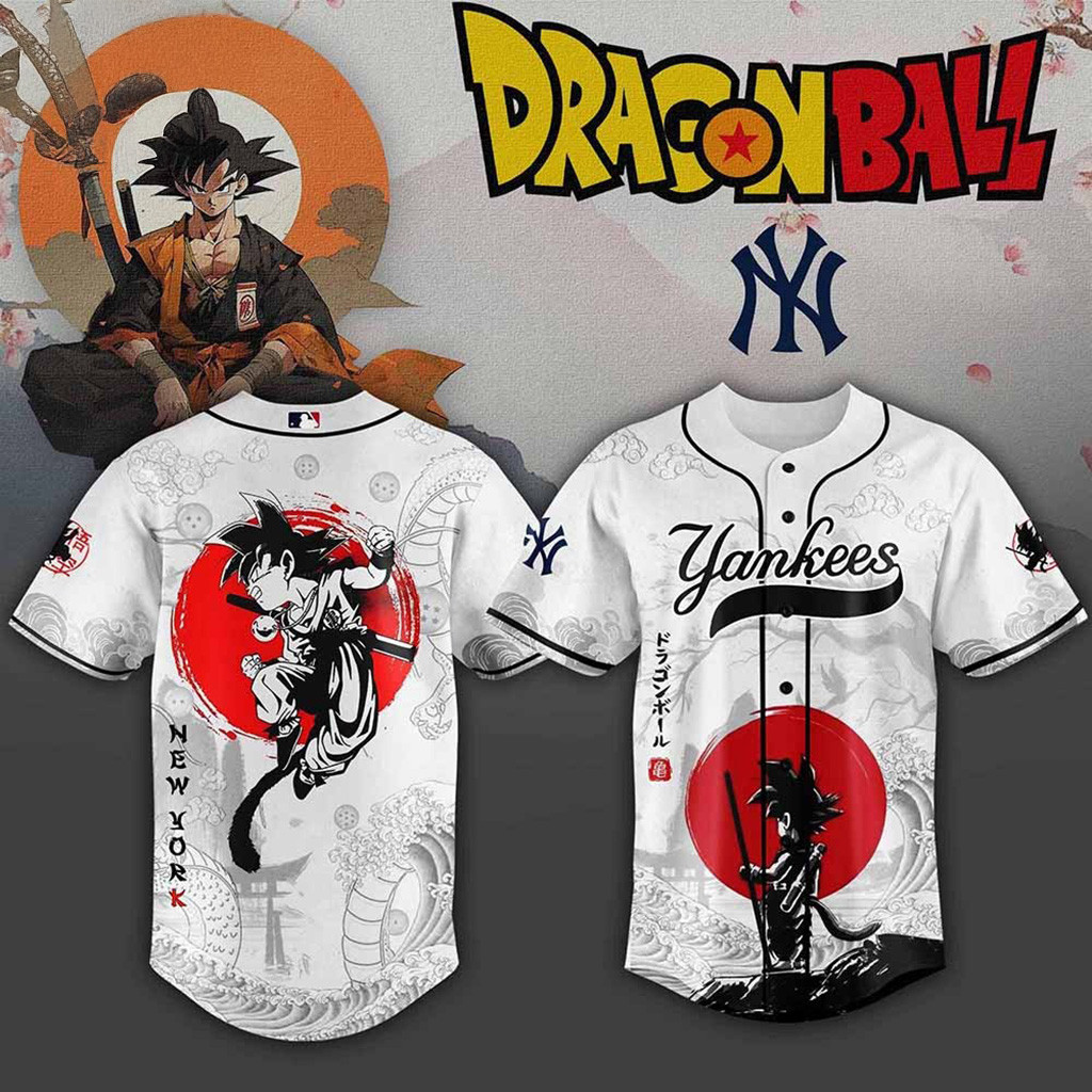 New York Yankees MLB X Dragon Ball Baseball Jersey Yankees Merch Gift For Husband