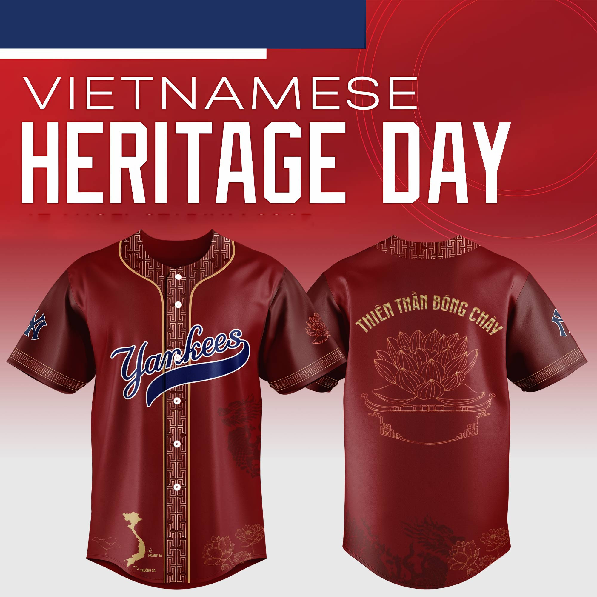 New York Yankees Mlb X Vietnamese Heritage Night Baseball Jersey For Fans