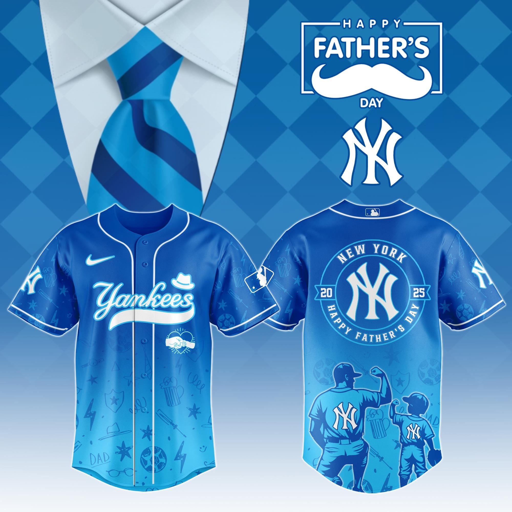 New York Yankees Special Father's Day 2025 Limited Edition Jersey New York Yankees Merch