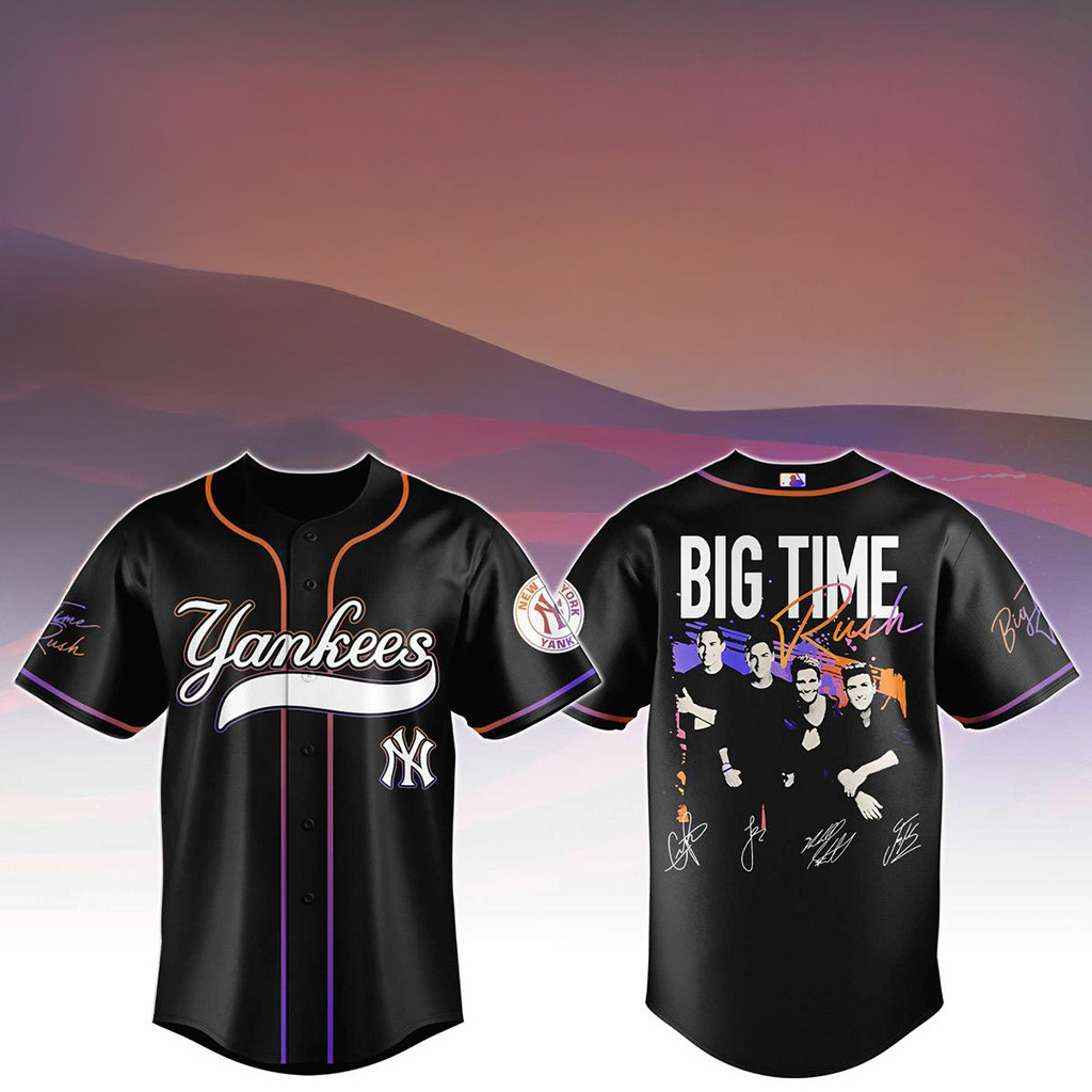 New York Yankees X Big Time Rush Tour 2025 Baseball Jersey Yankees Merch Gifts For Husband