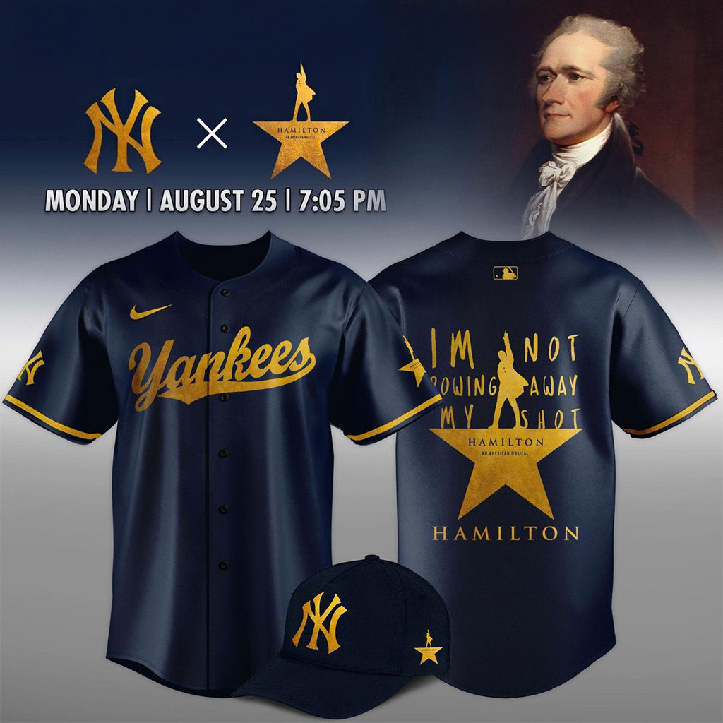 New York Yankees X Hamilton Night 2025 Jersey Yankees Merch Gifts For Dad