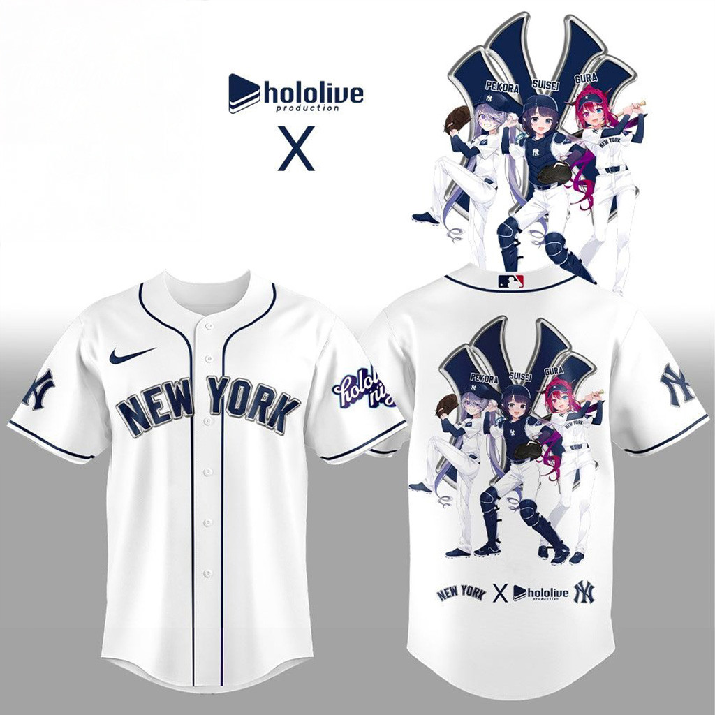 New York Yankees X Hololive Night Collaboration Jersey Yankees Merch Gifts For Baseball Lovers