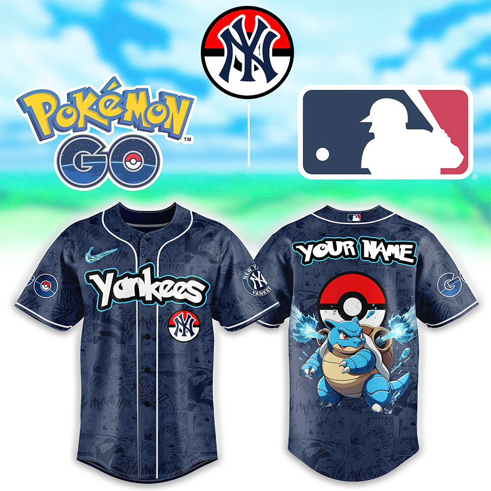 New York Yankees x Pokemon Go Blastoise Jersey Best Gifts For Baseball Fans