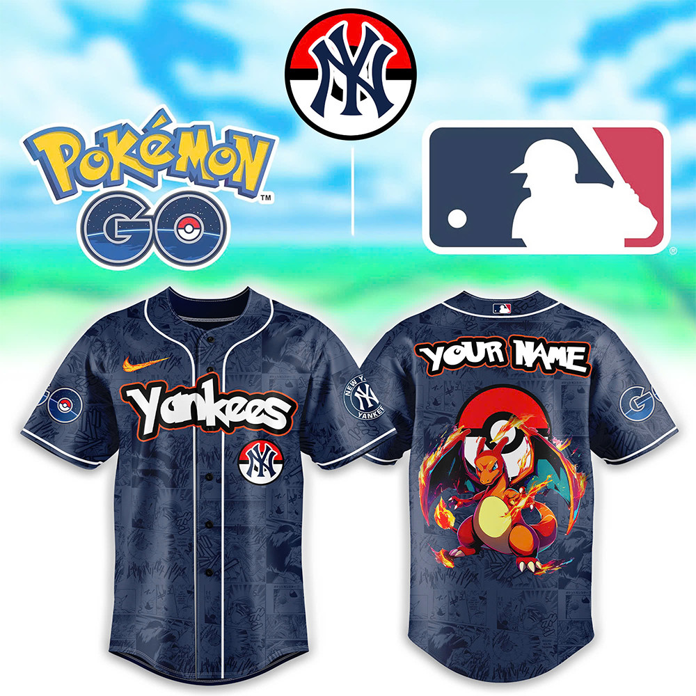 New York Yankees x Pokemon Go Charizard Jersey Baseball Lover Gift Ideas