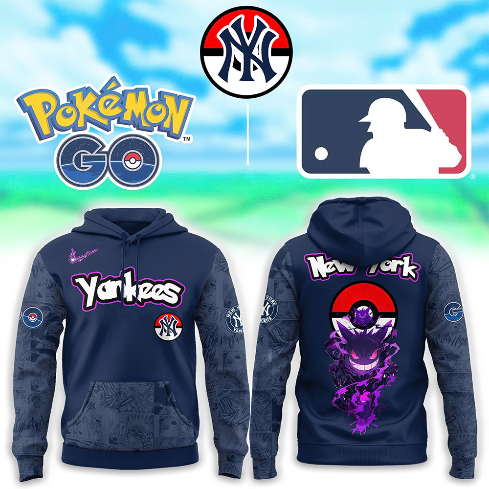 New York Yankees x Pokemon Go Gengar Hoodie Presents For Baseball Lovers