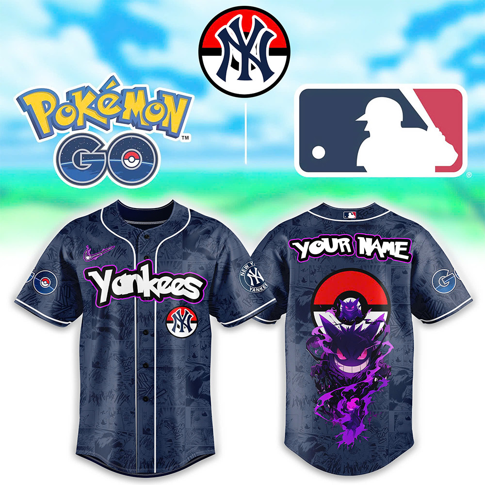 New York Yankees x Pokemon Go Gengar Jersey Presents For Baseball Lovers