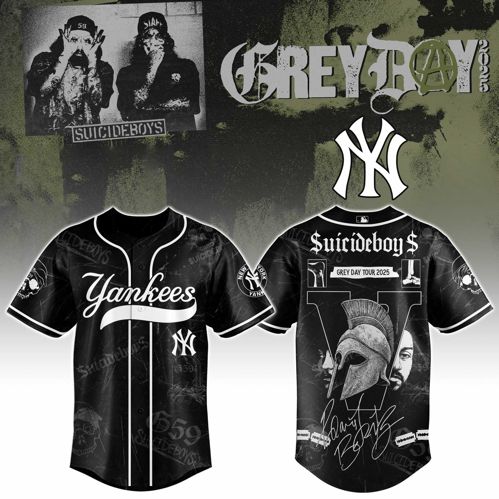 New York Yankees X Suicideboys G59 Baseball Jersey 2025 Gift For Baseball Fans