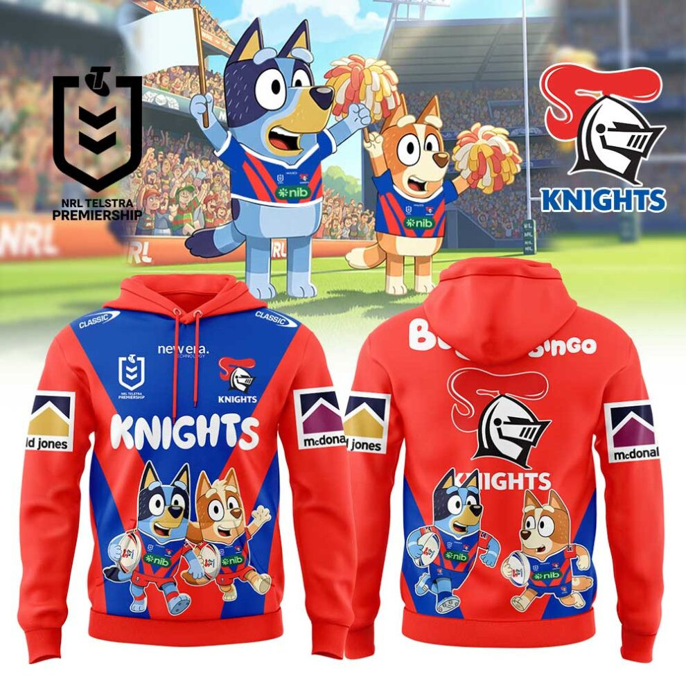 Newcastle Knights X Bluey And Bingo Hoodie Football Themed Gifts