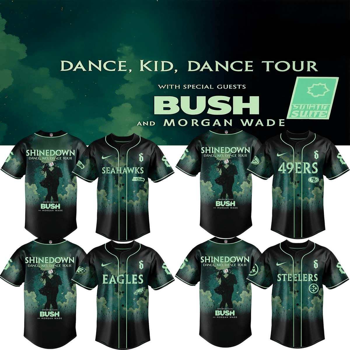 NFL All Teams X Shinedown Tour 2025 Jersey NFL Merch Gifts For Fans