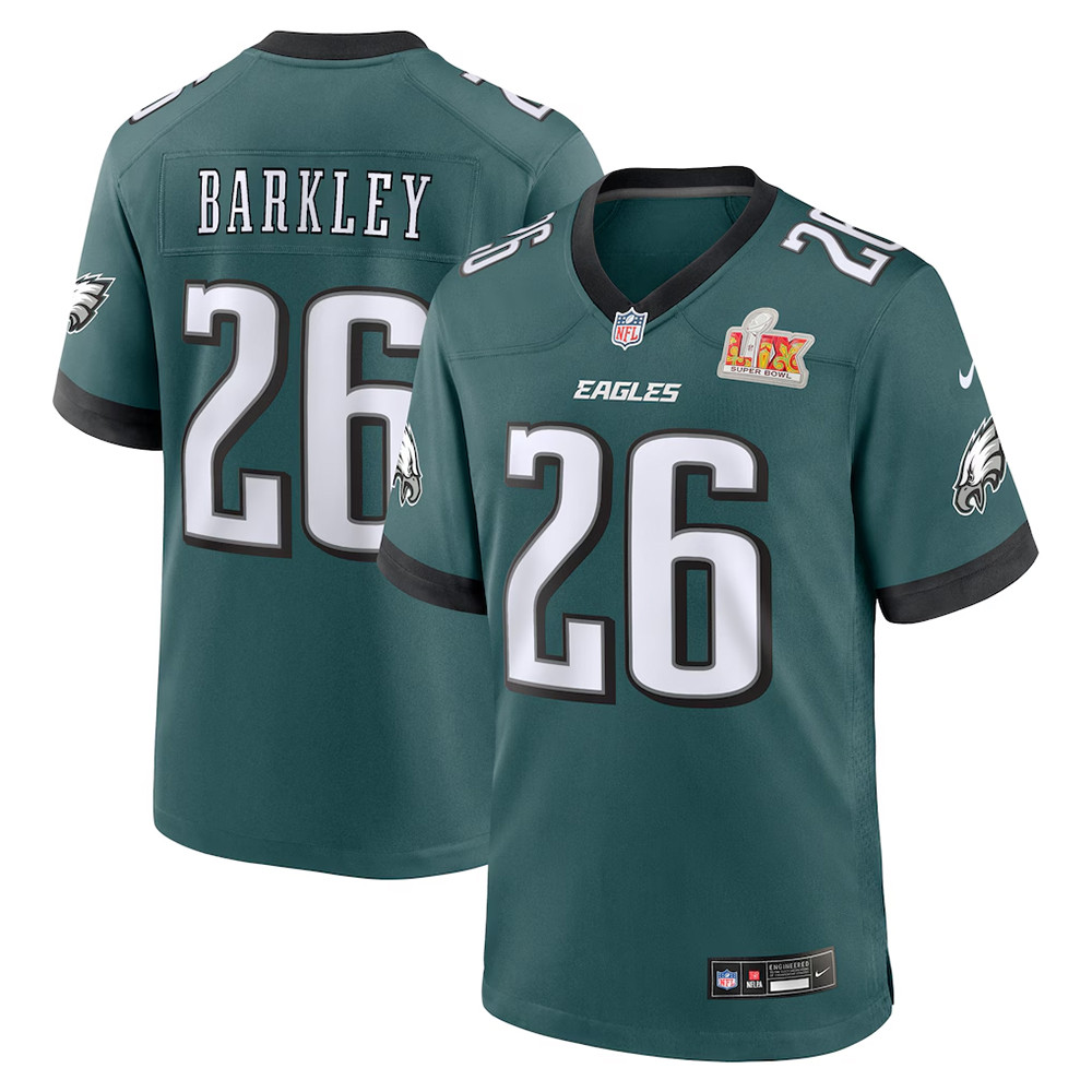 Nike Saquon Barkley Midnight Green Philadelphia Eagles Super Bowl LIX Game Player Jersey