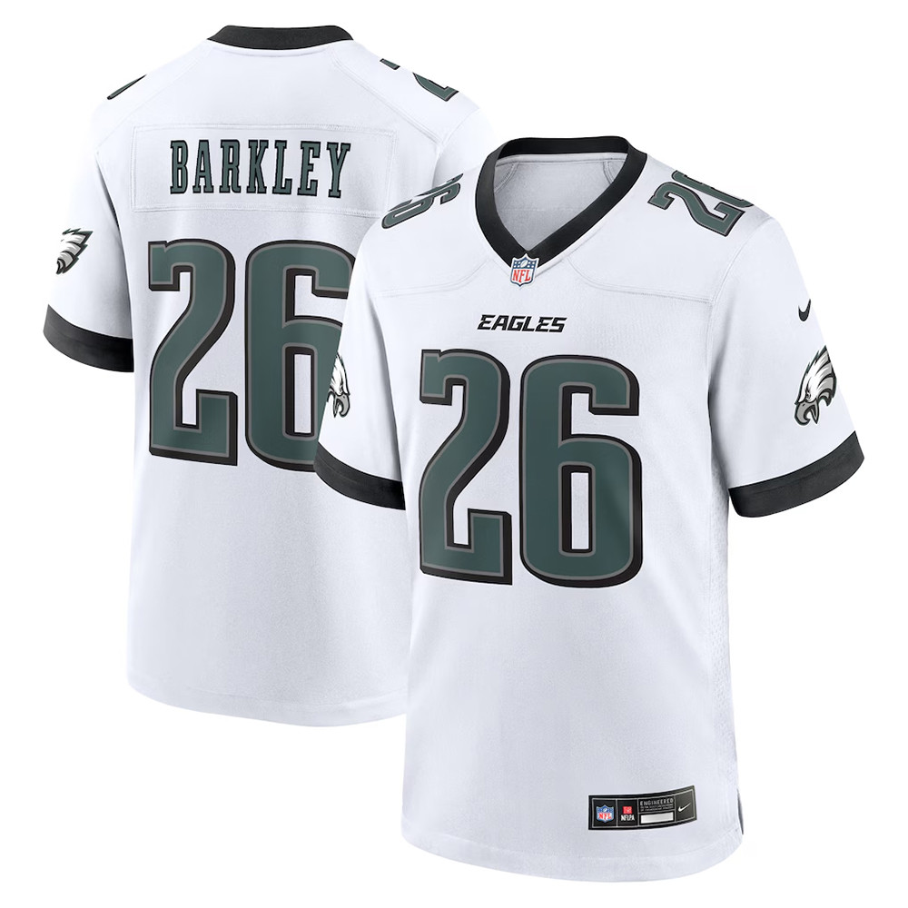 Nike Saquon Barkley White Philadelphia Eagles White Game Jersey Football Fan Gift Ideas