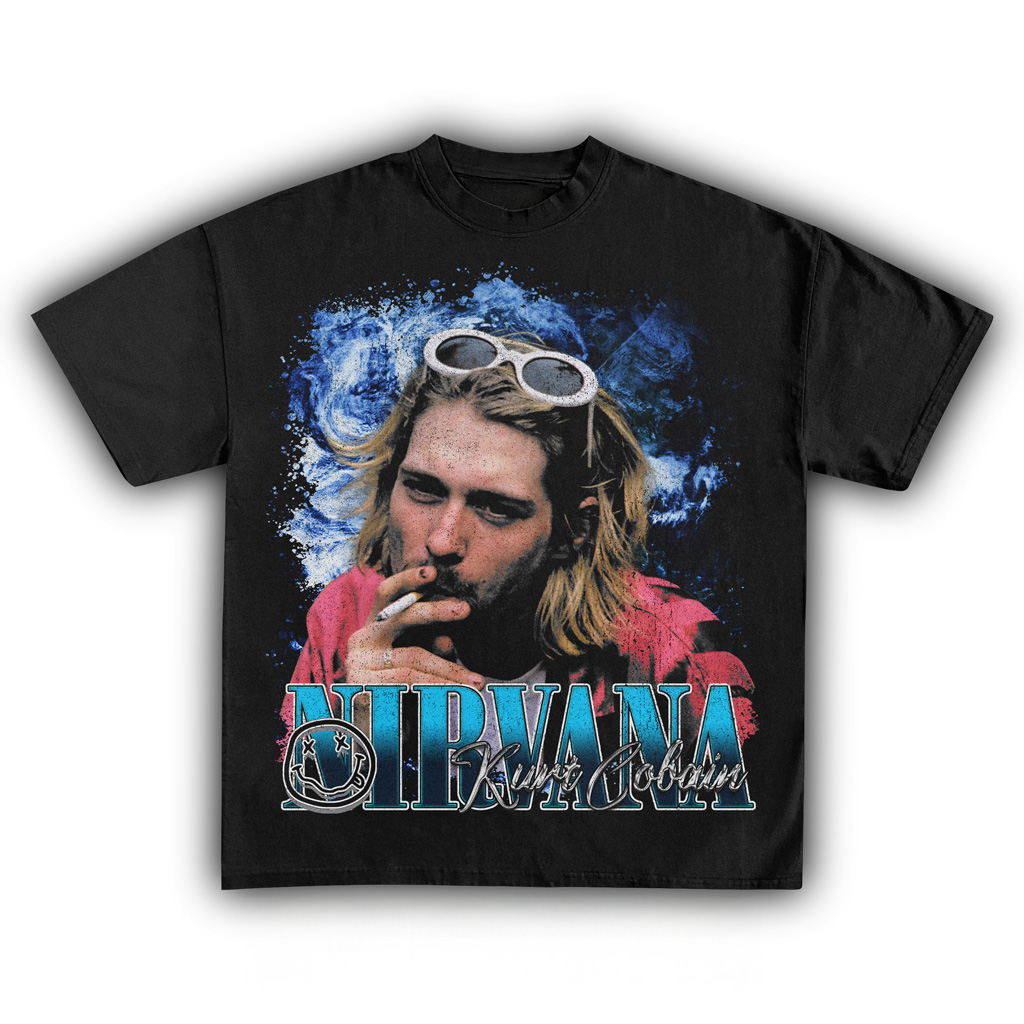 Nirvana Kurt Cobain Black T-Shirt Kurt Cobain Merch Gifts For Someone Who Loves Music