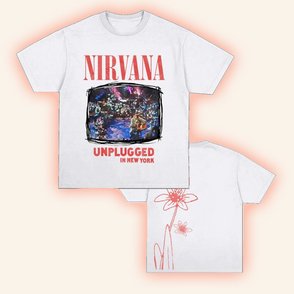 Nirvana Merch Unplugged In New York Flower Shirt Gifts For Dudes
