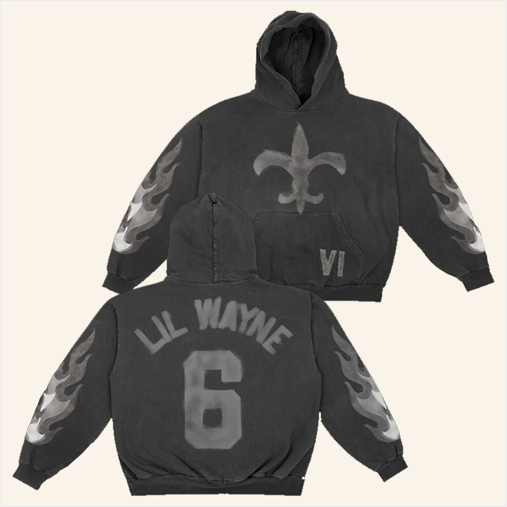 NO Black Flames Hoodie Shoplilwayne Merch Gift Ideas For Boyfriend Gifts For Best Friend