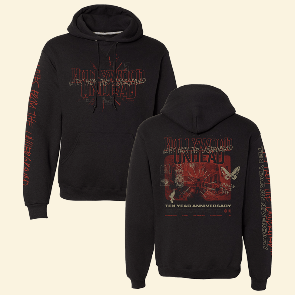 Notes From The Underground 10-Year Anniversary Hoodie Hollywood Undead Merch Gifts For Dad