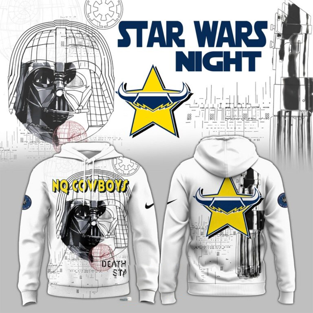 NQ Cowboys NRL Team Star Wars Night Hoodie Cowboys Merch Gift Ideas For Husband