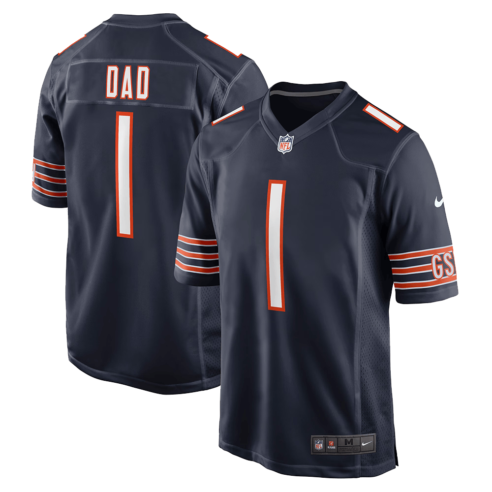 Number 1 Dad Merch Nike Number 1 Dad Navy Chicago Bears Game Jersey Fathers Day Presents