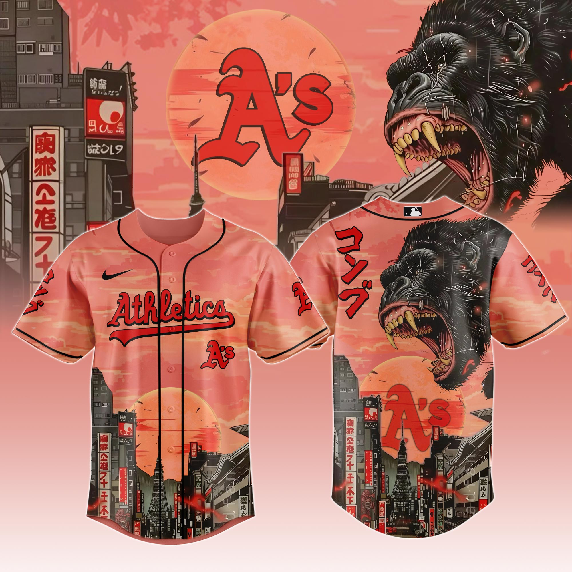 Oakland Athletics Mlb X Japanese Heritage Kong Baseball Jersey For Fans