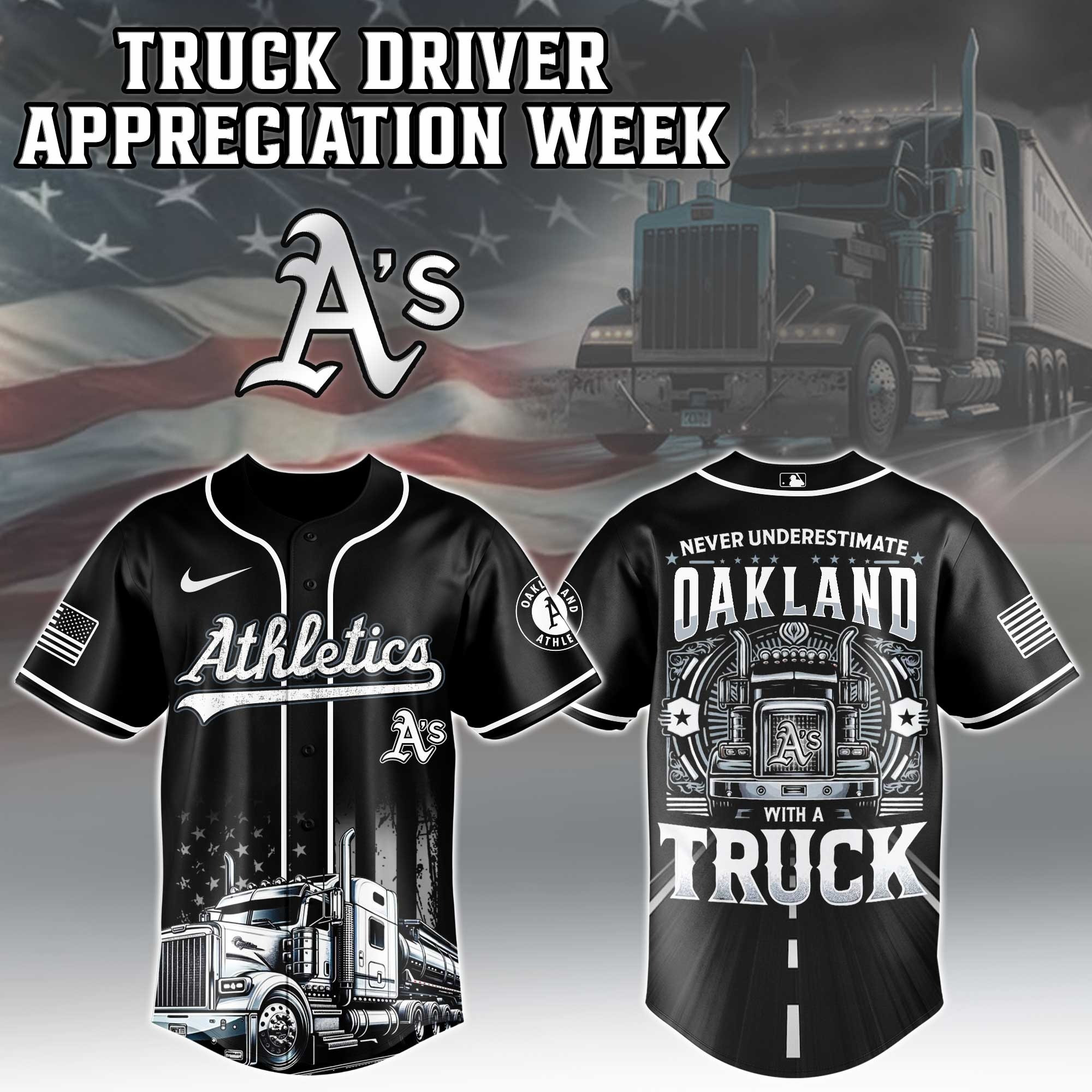 Oakland Athletics MLB X Nation Truck Driver Appreciation Week Limited Edition Jersey 2025