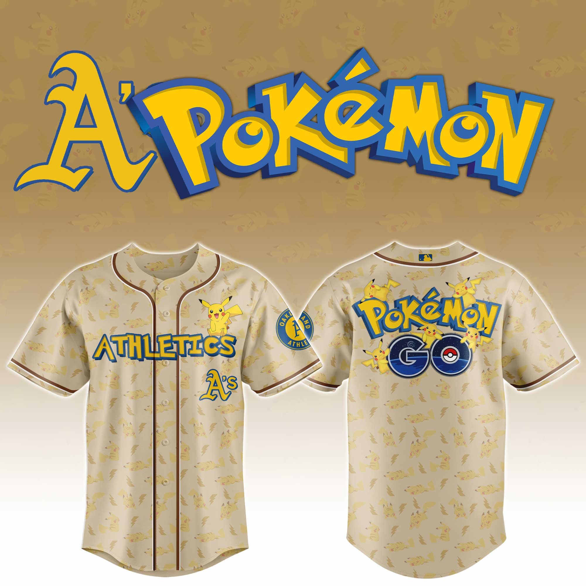 Oakland Athletics Mlb X Pokemon Go Master Baseball Jersey For Fans