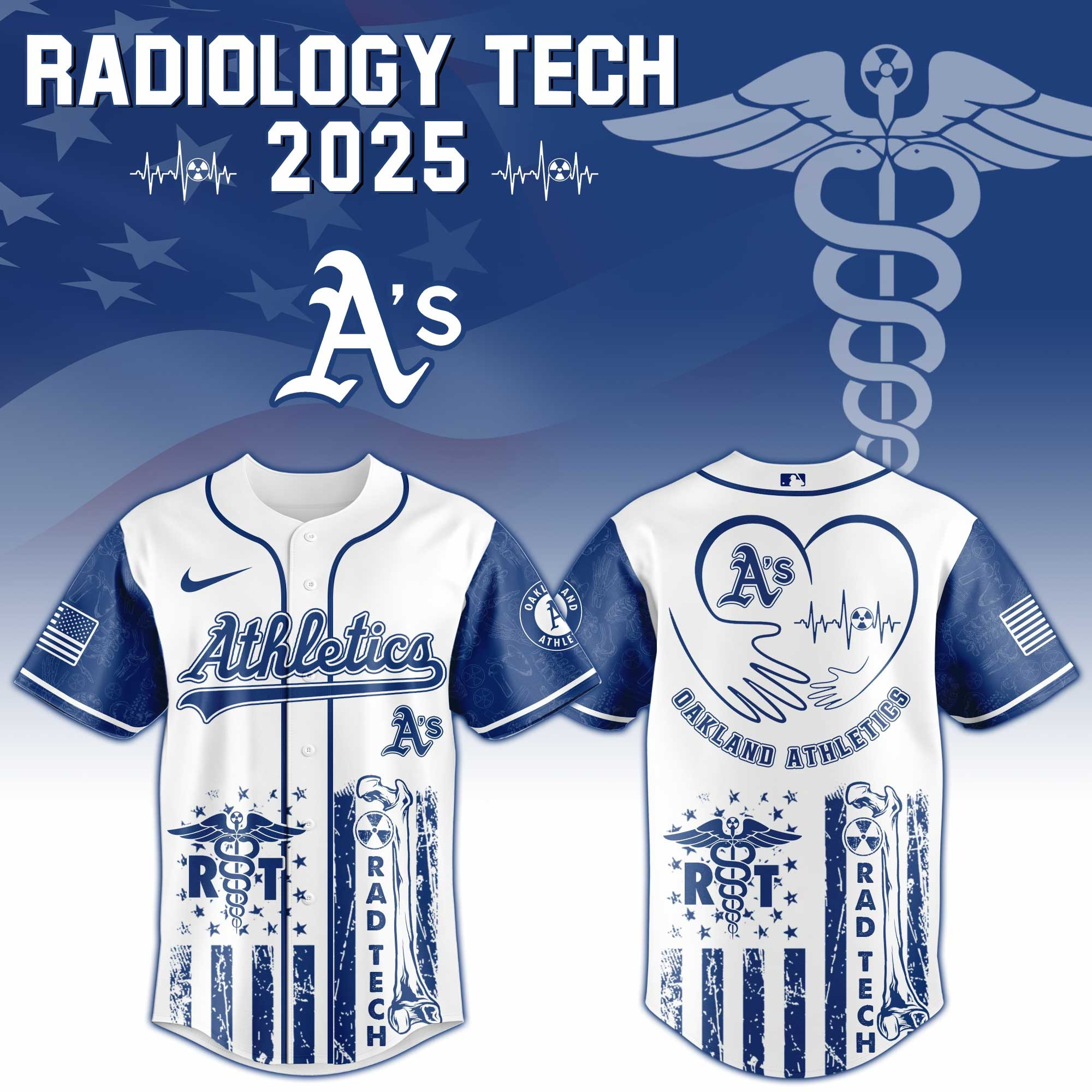Oakland Athletics x Radiology Tech Night Exclusive Design Jersey Oakland Athletics Merch