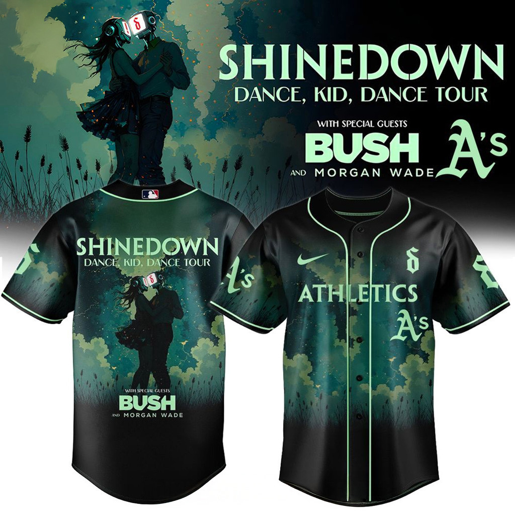 Oakland Athletics X Shinedown Dance Kid Dance Tour Merch 2025 Baseball Jersey Athletics Merch