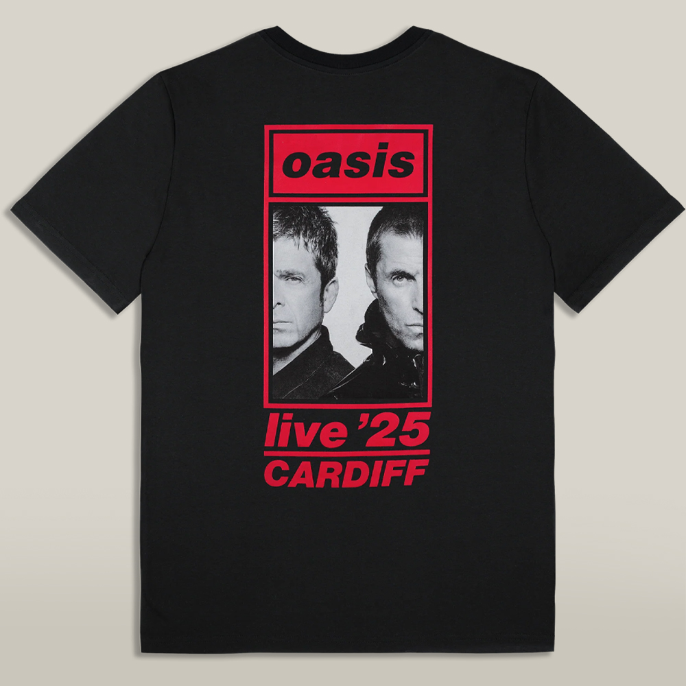 Oasis 25 Merch Live 25 Cardiff Event T Shirt Black Band Shirt For Everyday Wear