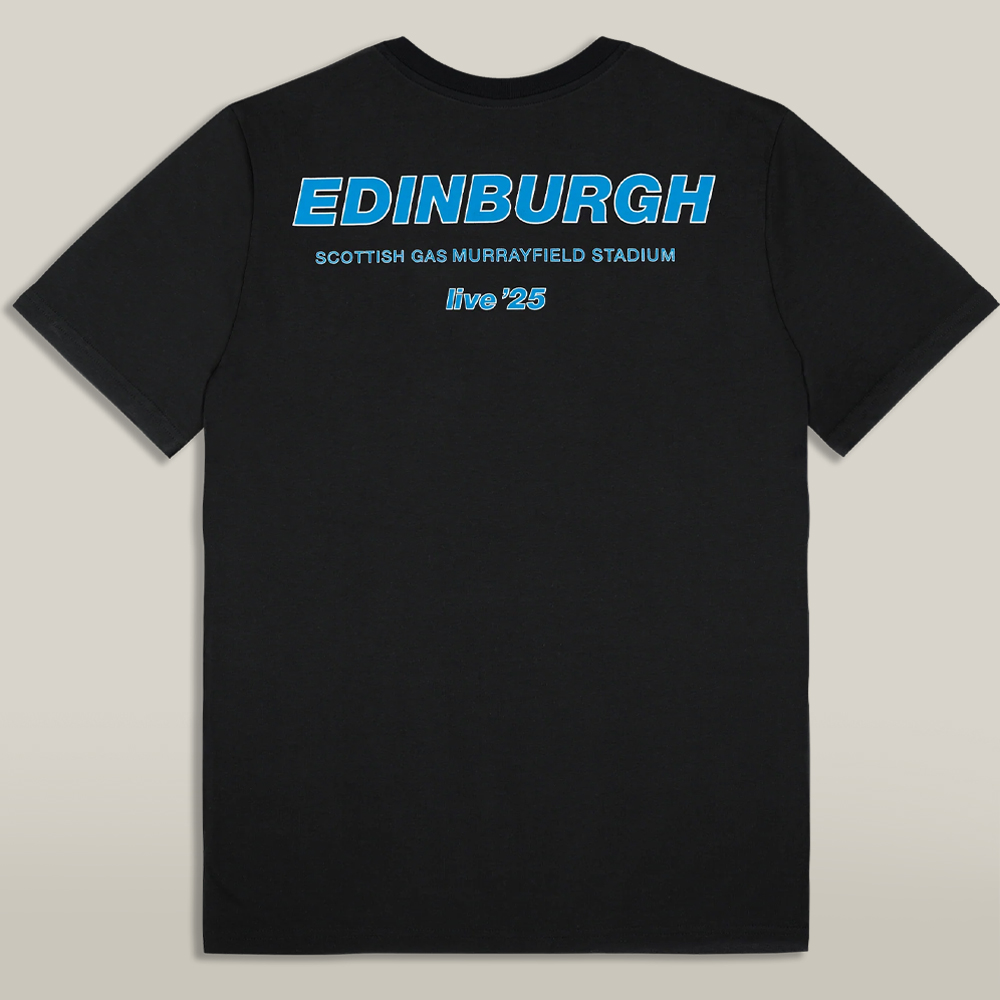 Oasis 25 Merch Live 25 Edinburgh T Shirt Black Gift For Fans