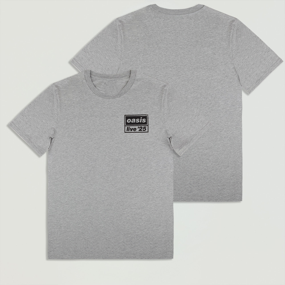 Oasis Live '25 Distressed Tour Logo T-Shirt Grey Best Gift For Music Followers