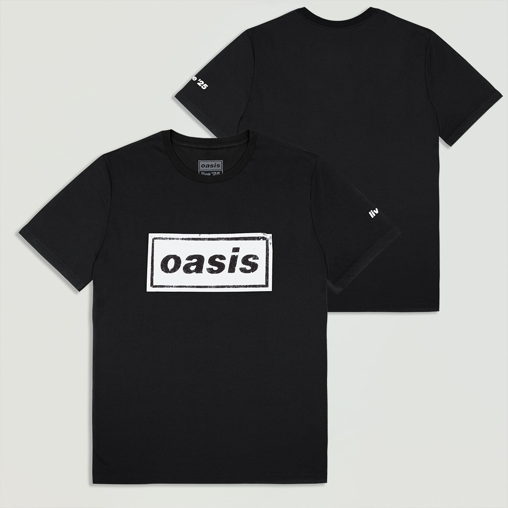 Oasis Live '25 Stencil Logo T-Shirt Black Classic Casual Tee Gift For Men Woman