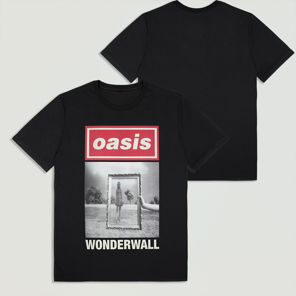 Oasis Live '25 Wonderwall Cover T-Shirt Black Wonderful Classic Present For Men
