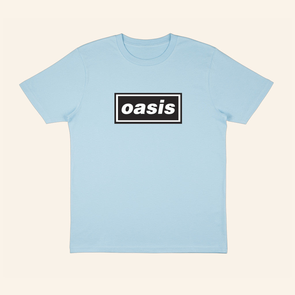 Oasis Merch 2025 Decca Logo T-Shirt Light Blue Gifts For Besties
