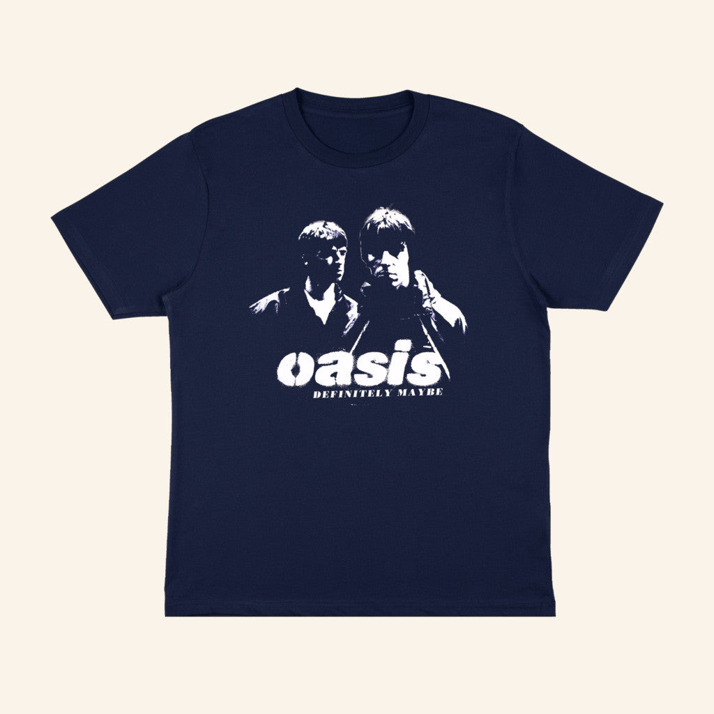 Oasis Merch 2025 Photo Stencil Navy T-Shirt Best Birthday Gift For Husband