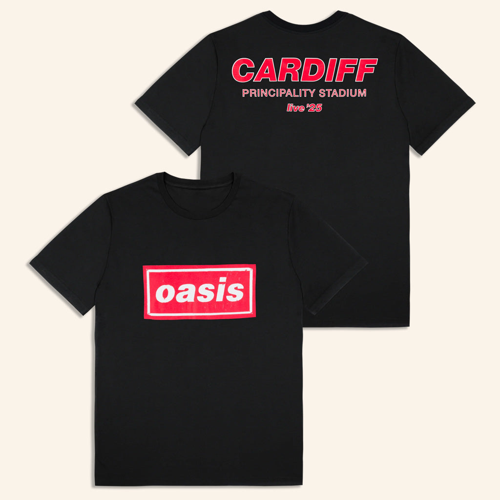 Oasis Merch Live 25 Tour Live 25 Cardiff T-Shirt Black Gifts For Dad