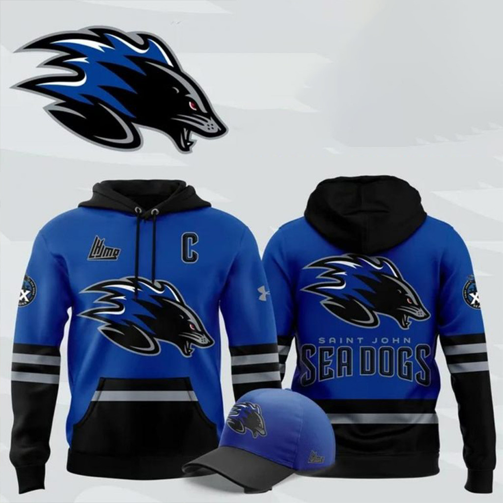 Official Saint John Sea Dogs New 2025 Blue Hoodie Fan Merch Gift Ideas For Boyfriend
