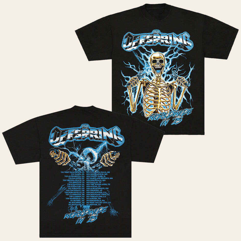 Offspring Merch Spark Plug Skeleton 2025 Tour T-Shirt Gifts For Boyfriend Gifts For Fans