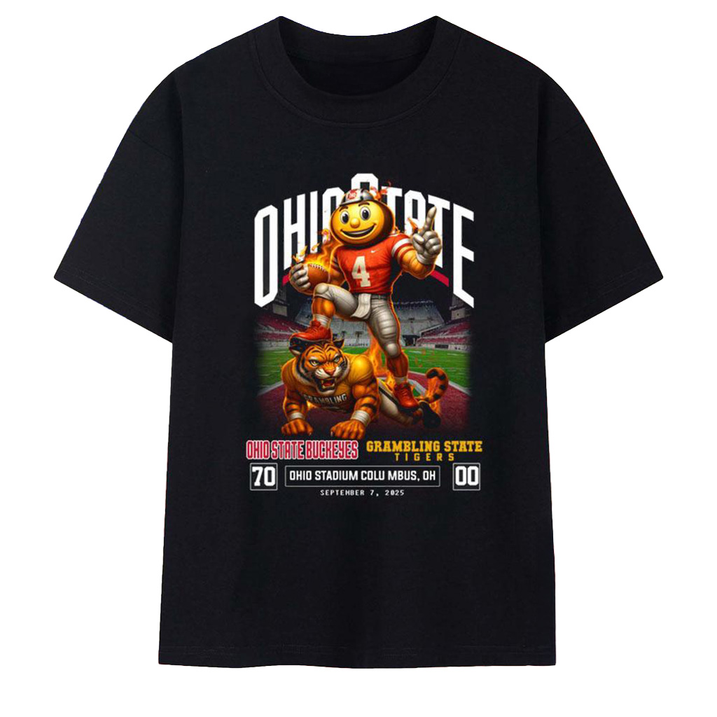 Ohio State Buckeyes 70 00 Grambling State Tigers T Shirt Fan Merch Football Gifts For Men