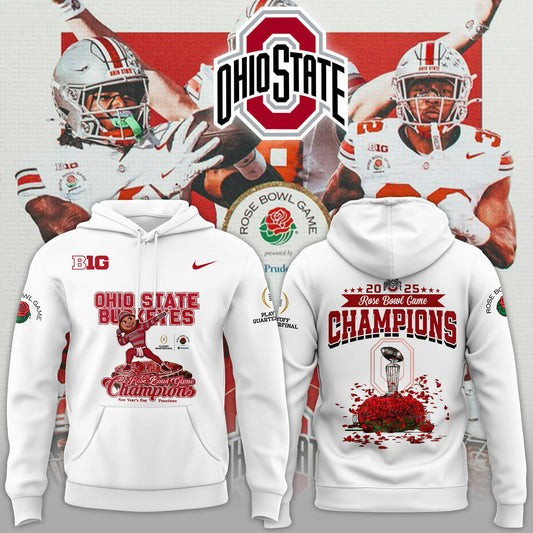 Ohio State Buckeyes Champions Rose Bowl Game 2025 Hoodie Best Gift For Football Lovers
