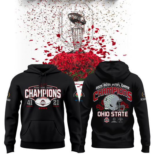 Ohio State Buckeyes College Football Playoff 2025 Rose Bowl Champions Hoodie Husband Gifts