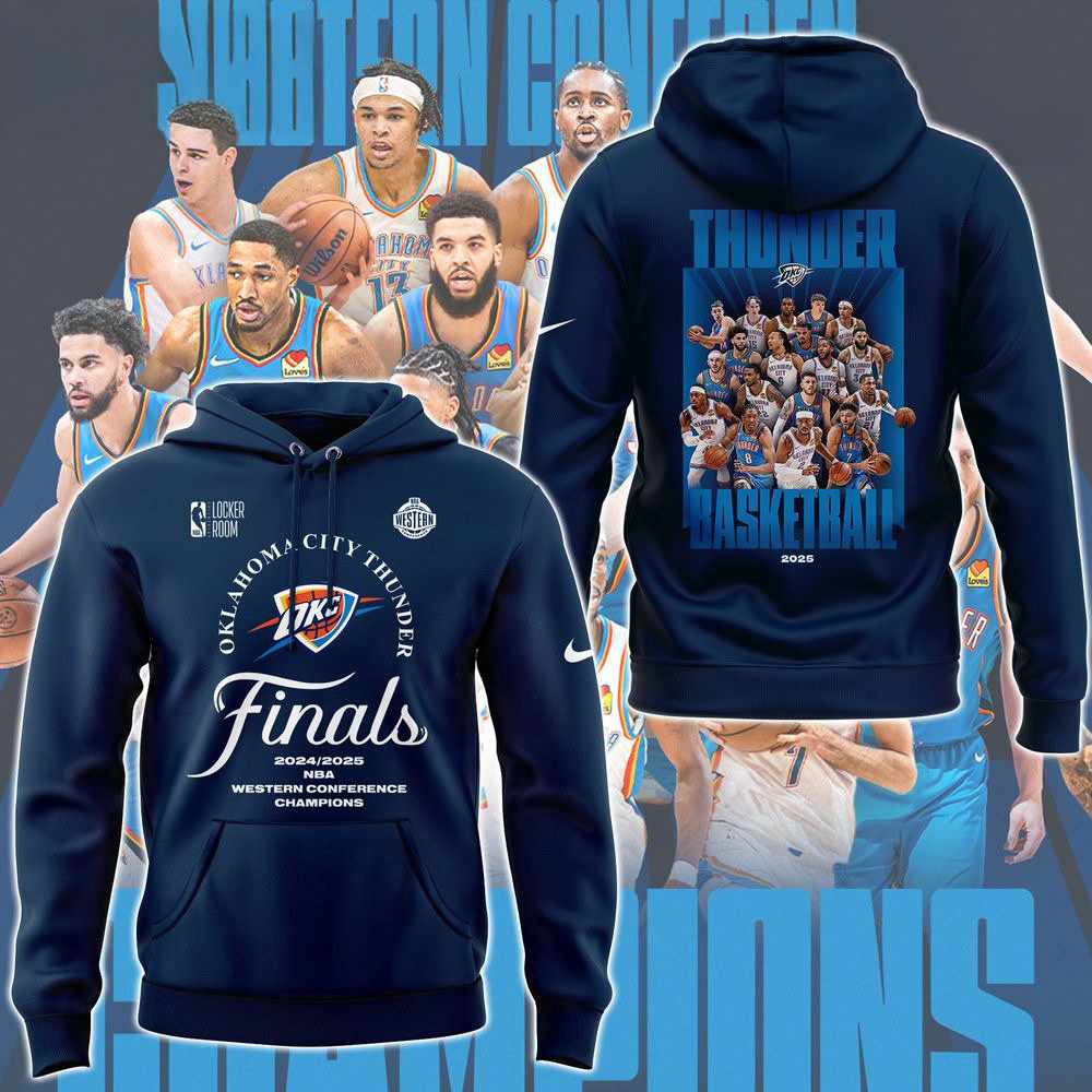 Oklahoma City Thunder Final 20242025 NBA Western Conference Champions Hoodie OKC Merch