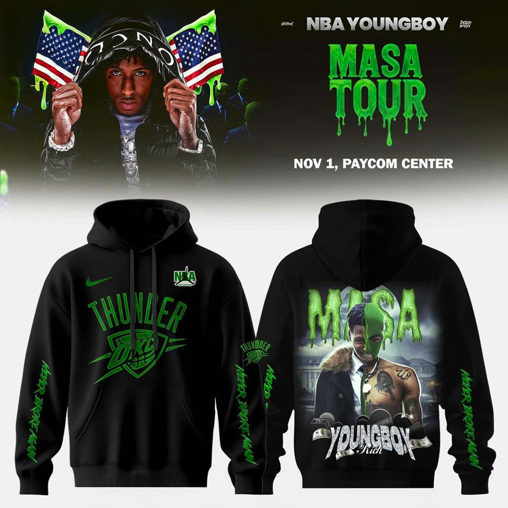 Oklahoma City Thunder X Young Boy Masa Tour Merch Hoodie Fan Merch Gifts For Dad