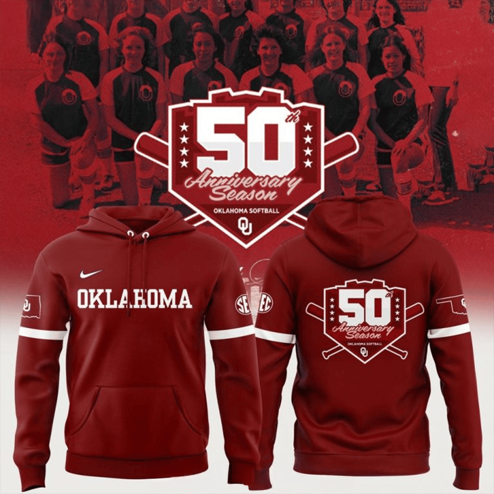 Oklahoma Sooners Softball 50th Anniversary Limited Hoodie Oklahoma Sooners Merch Fans Gifts