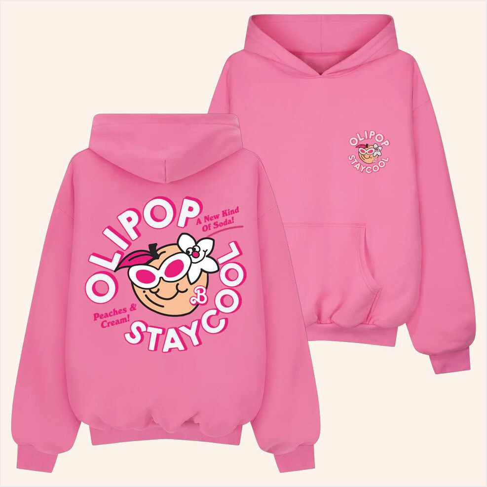 Olipop Barbie Peaches And Cream Hoodie Staycool X Olipop Merch Best Friend Birthday Gifts