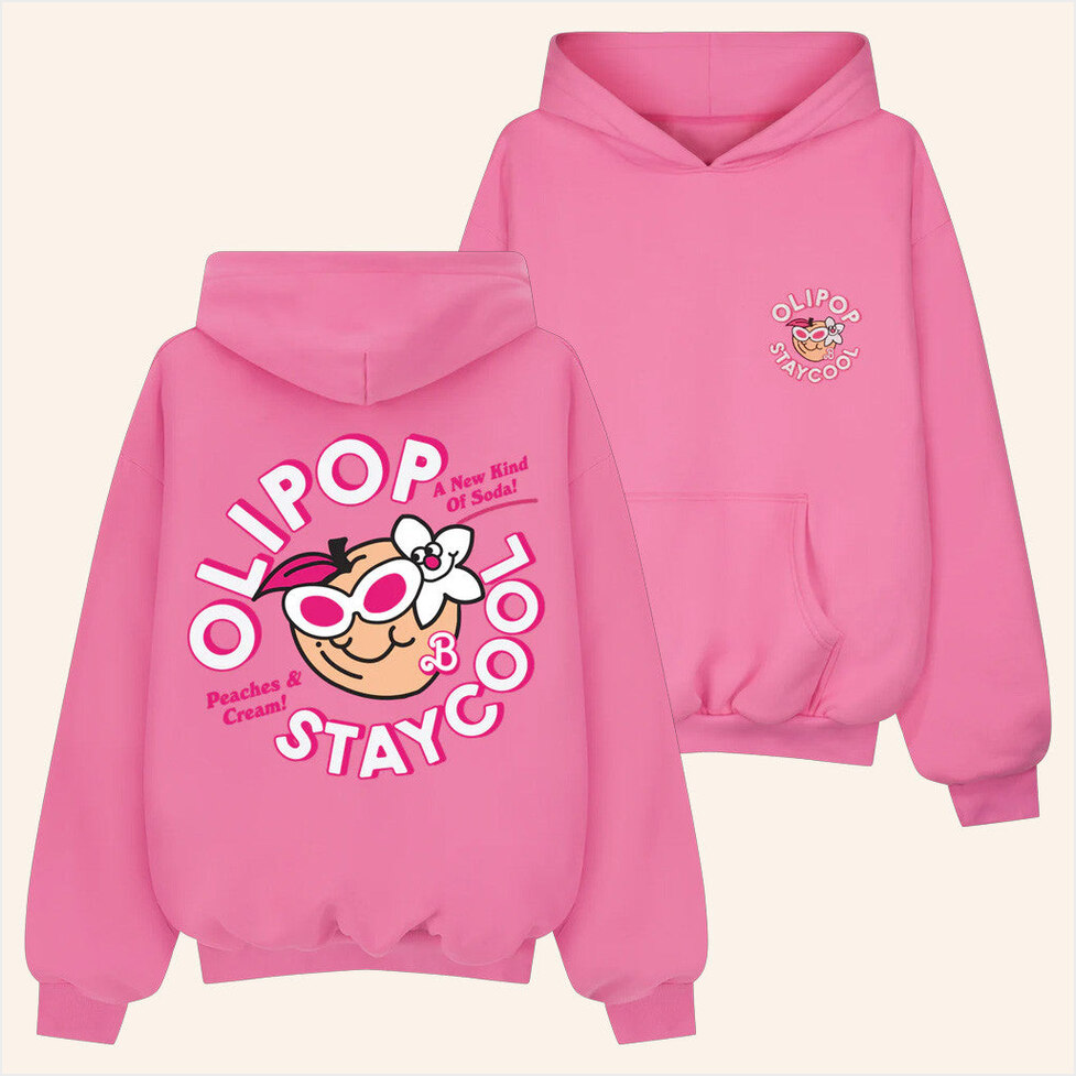 Olipop Barbie Peaches And Cream Hoodie Staycool X Olipop Merch Birthday Gifts For Girlfriend
