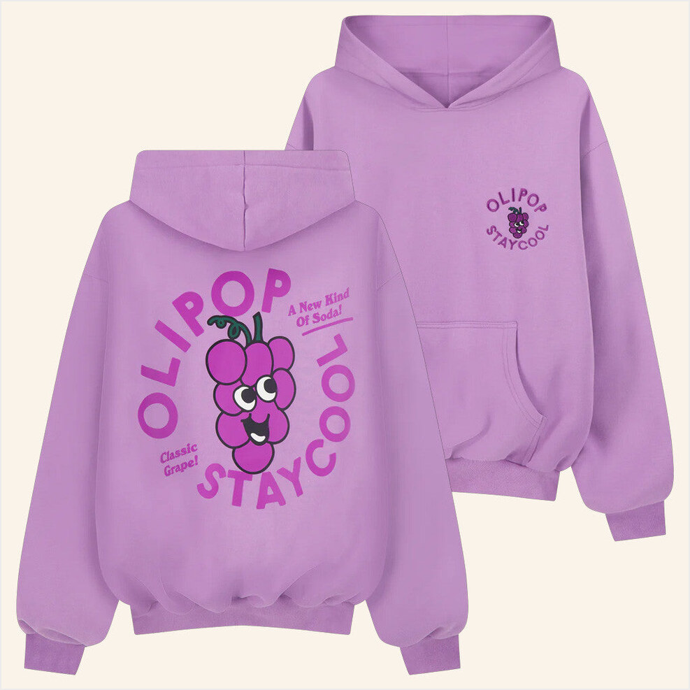 Olipop Classic Grape Hoodie Staycool X Olipop Merch Birthday Gifts For Friends