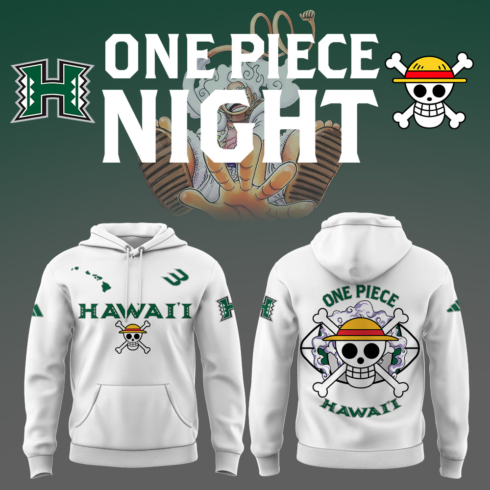 One Piece X Hawaii Athletics Football Hoodie Football Fan Gift Ideas