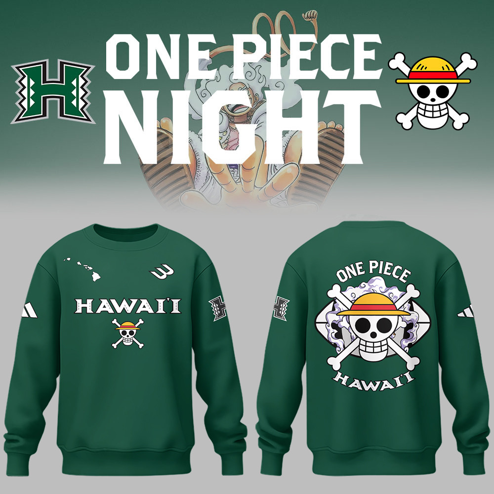 One Piece X Hawaii Athletics Football Sweatshirt Best Gift For Football Lovers