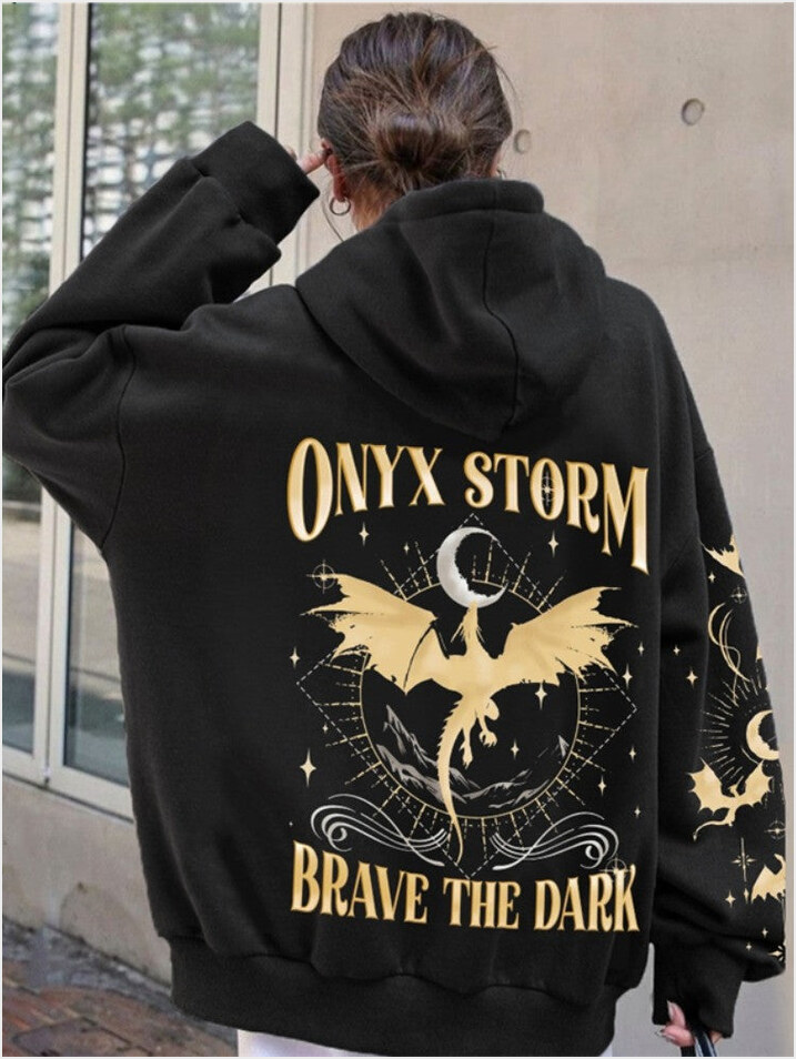 Onyx Storm Hoodie Brave The Dark Onyx Storm Merch Fourth Wing Series Hoodie Book Lover Gifts