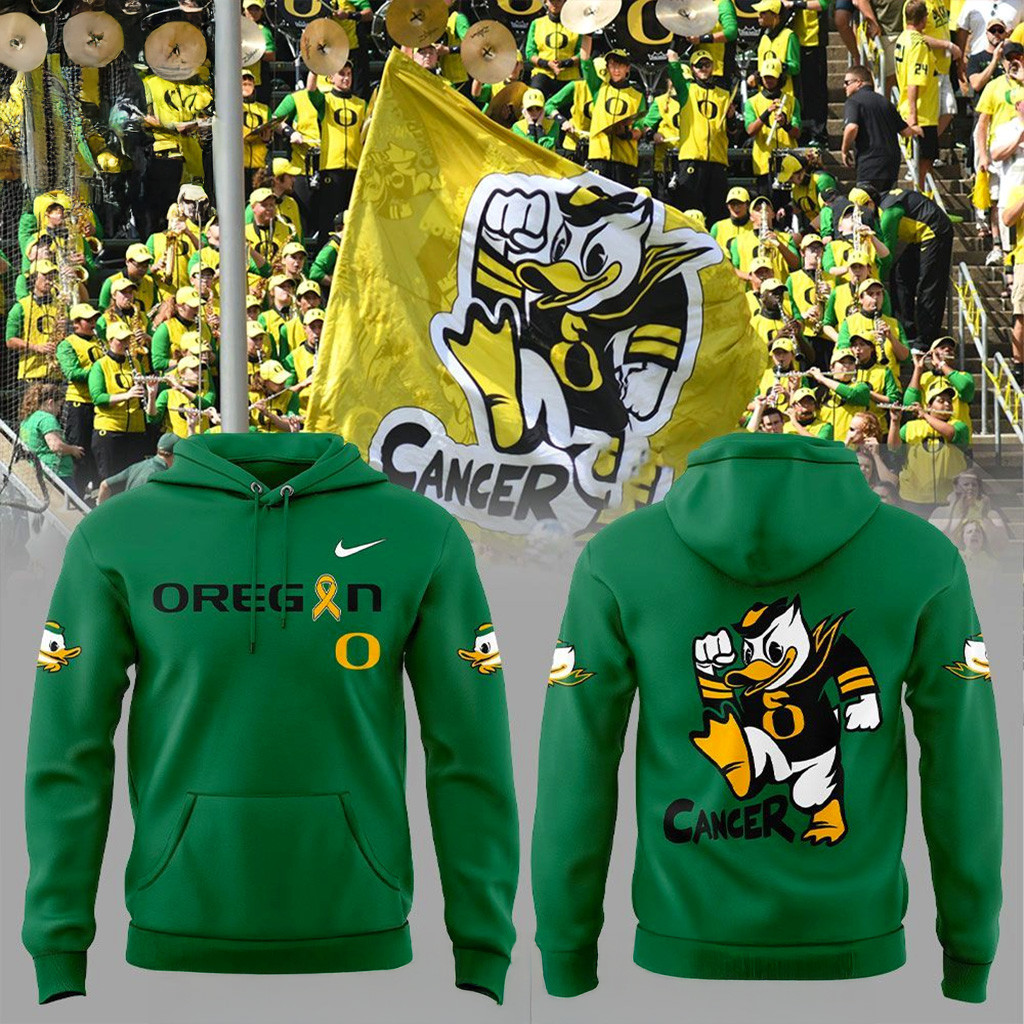 Oregon Ducks Winged Warriors Awareness Of Cancer Hoodie Oregon Ducks Merch Gifts For Cancers